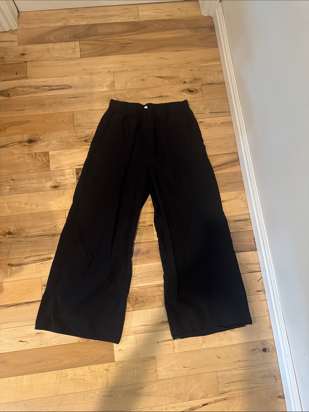 Eileen Fisher Washed Organic Cotton Poplin Wide-Leg Pant In Black XS - Picture 5 of 5